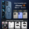 Oududianzi - Coque pour iPhone 16 Compatible avec MagSafe Magnétique, Housse de Arrière Translucide Givrée PC, TPU Silicone Bump