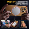Oududianzi-coque pour iphone 16 pro compatible avec magsafe magnétique, housse de arrière translucide givrée pc, tpu silicone bu