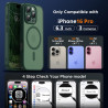 Oududianzi-coque pour iphone 16 pro compatible avec magsafe magnétique, housse de arrière translucide givrée pc, tpu silicone bu