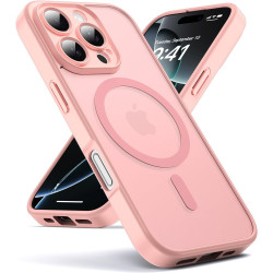 Oududianzi-Coque pour iPhone 16 Pro Compatible avec MagSafe Magnétique, Housse de Arrière Translucide Givrée PC, TPU Silicone Bu