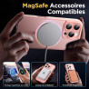 Oududianzi-Coque pour iPhone 16 Pro Compatible avec MagSafe Magnétique, Housse de Arrière Translucide Givrée PC, TPU Silicone Bu