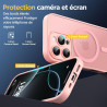 Oududianzi-Coque pour iPhone 16 Pro Compatible avec MagSafe Magnétique, Housse de Arrière Translucide Givrée PC, TPU Silicone Bu