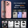 Oududianzi-Coque pour iPhone 16 Pro Compatible avec MagSafe Magnétique, Housse de Arrière Translucide Givrée PC, TPU Silicone Bu