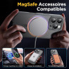 Oududianzi-coque pour iphone 16 pro compatible avec magsafe magnétique, housse de arrière translucide givrée pc, tpu silicone bu
