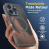 Oududianzi-coque pour iphone 16 pro compatible avec magsafe magnétique, housse de arrière translucide givrée pc, tpu silicone bu