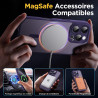 Oududianzi-Coque pour iPhone 16 Pro Compatible avec MagSafe Magnétique, Housse de Arrière Translucide Givrée PC, TPU Silicone Bu
