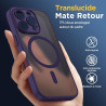 Oududianzi-Coque pour iPhone 16 Pro Compatible avec MagSafe Magnétique, Housse de Arrière Translucide Givrée PC, TPU Silicone Bu