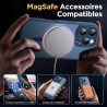 Oududianzi-Coque pour iPhone 16 Pro Compatible avec MagSafe Magnétique, Housse de Arrière Translucide Givrée PC, TPU Silicone Bu
