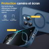Oududianzi-Coque pour iPhone 16 Pro Compatible avec MagSafe Magnétique, Housse de Arrière Translucide Givrée PC, TPU Silicone Bu