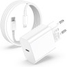 Chargeur iPhone,Chargeur Rapide avec 2M Câble USB C,Type C Adaptateur Secteur pour Original Apple iPhone 14/13/12/11/Plus/Pro/Pr