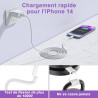 Chargeur iPhone,Chargeur Rapide avec 2M Câble USB C,Type C Adaptateur Secteur pour Original Apple iPhone 14/13/12/11/Plus/Pro/Pr