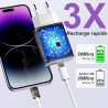 Chargeur iPhone,Chargeur Rapide avec 1M Câble USB C,Type C Adaptateur Secteur pour Original Apple iPhone 14/13/12/11/Plus/Pro/Pr