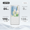 Agptek 64go mp3 bleutooth avec haut-parleur, 2.4" grand écran lecteur mp3 en métal qualité sonore hifi audio mp4 baladeur sport 