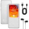 Agptek 64go mp3 bleutooth avec haut-parleur, 2.4" grand écran lecteur mp3 en métal qualité sonore hifi audio mp4 baladeur sport 