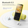 Agptek 64go mp3 bleutooth avec haut-parleur, 2.4" grand écran lecteur mp3 en métal qualité sonore hifi audio mp4 baladeur sport 