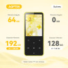 Agptek 64go mp3 bleutooth avec haut-parleur, 2.4" grand écran lecteur mp3 en métal qualité sonore hifi audio mp4 baladeur sport 