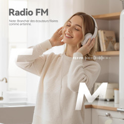 Agptek 64go mp3 bleutooth avec haut-parleur, 2.4" grand écran lecteur mp3 en métal qualité sonore hifi audio mp4 baladeur sport 