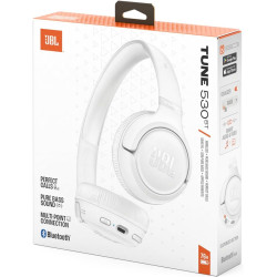 Jbl tune 530 bt, casque audio sans fil, léger et confortable, bleutooth 6.0, autonomie jusqu'à 76 h, charge rapide, design pliab