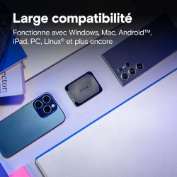 Crucial X10 2To Disque SSD Externe Portable, Jusqu’à 2100Mo/s, USB-C 3.2 Gen2, Résistance à la poussière et à l'eau classée IP65