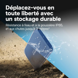 Crucial X10 1To Disque SSD Externe Portable, Jusqu’à 2100Mo/s, USB-C 3.2 Gen2, Résistance à la poussière et à l'eau classée IP65