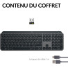 Logitech mx keys s clavier sans fil rechargeable usb c, clavier silencieux, plat, rétroéclairé, touches ergonomiques et programm