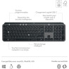 Logitech mx keys s plus clavier sans fil rechargeable, clavier silencieux, rétroéclairé, touches ergonomiques et programmables, 