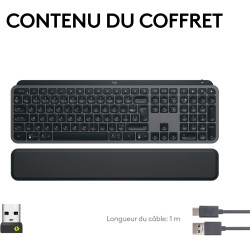 Logitech mx keys s plus clavier sans fil rechargeable, clavier silencieux, rétroéclairé, touches ergonomiques et programmables, 