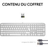 Logitech mx keys s clavier sans fil rechargeable usb c, clavier silencieux, rétroéclairé, touches ergonomiques et programmables,