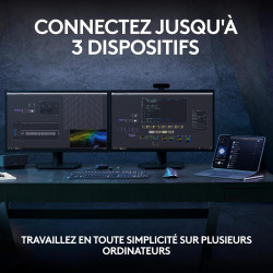 Logitech mx keys s clavier sans fil rechargeable usb c, clavier silencieux, rétroéclairé, touches ergonomiques et programmables,