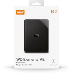 WD Elements AE 6 to Disque Dur Portable Externe, SuperSpeed USB 3.2 Gen 1/USB 3.0, Capacité Accrue prête à l’Emploi, Formaté pou
