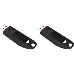 Sandisk 64gb ultra usb flash drive usb 3.0 up to 130 mb/s read, noir, (pack of 1) (lot de 2)