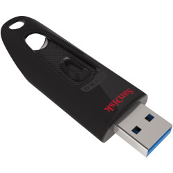Sandisk 64gb ultra usb flash drive usb 3.0 up to 130 mb/s read, noir, (pack of 1) (lot de 2)