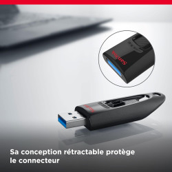SanDisk Ultra Flash Drive 512 Go (Clé USB 3.0, des vitesses allant jusqu'à 130 Mo/s, Mot de passe, SecureAccess Software)Noir