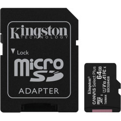 Kingston Canvas Select Plus Carte MIcro SD SDCS2/64GB-2P1A Class 10 (2x cards,SD Adaptateur inclus)