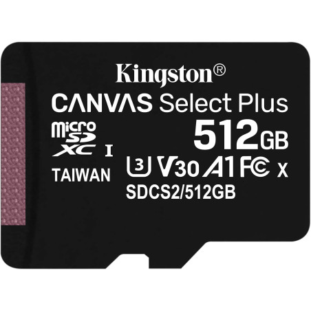 Kingston Canvas Select Plus Carte MIcro SD SDCS2/512GBSP Class 10