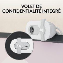 Logitech Brio 100 Webcam Full HD pour réunions/Streaming, équilibre Auto de l'éclairage, Micro intégré, volet de confidentialité
