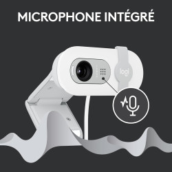 Logitech Brio 100 Webcam Full HD pour réunions/Streaming, équilibre Auto de l'éclairage, Micro intégré, volet de confidentialité