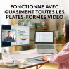 Logitech Brio 100 Webcam Full HD pour réunions/Streaming, équilibre Auto de l'éclairage, Micro intégré, volet de confidentialité