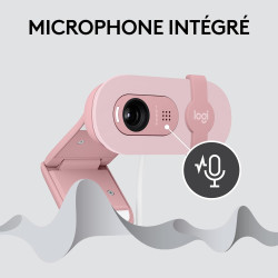 Logitech Brio 100 Webcam Full HD pour réunions/Streaming, équilibre Auto de l'éclairage, Micro intégré, volet de confidentialité