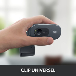 Logitech C270 Webcam Streaming HD, 720p/30ips, Appel Vidéo HD Large Champ de Vision, Correction de la Lumière, Micro Antiparasit