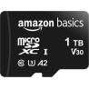 Amazon Basics Carte Mémoire MicroSDXC, 1 TB, avec Adaptateur SD, A2, U3, vitesse de lecture maximale de 100 Mo/s, Noir