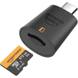 Amazon Basics Carte microSDXC de 512 Go avec Adaptateur, Vitesse de Lecture jusqu’à 200 Mo/s, Lot de 1