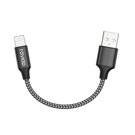 RAVIAD Câble iphone Court 15CM Chargeur iPhone, [Certifié MFi] Nylon Cable Lightning Charge Rapide Compatible avec iPhone 13 12 