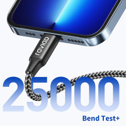 RAVIAD Câble iphone Court 15CM Chargeur iPhone, [Certifié MFi] Nylon Cable Lightning Charge Rapide Compatible avec iPhone 13 12 