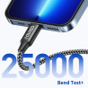 RAVIAD Câble iPhone 2M Certifié MFi Câble Lightning Nylon Tressé Ultra Résistant Charge Rapide Cordon pour iPhone 14 13 12 11 Pr