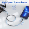 RAVIAD Câble iPhone 2M Certifié MFi Câble Lightning Nylon Tressé Ultra Résistant Charge Rapide Cordon pour iPhone 14 13 12 11 Pr
