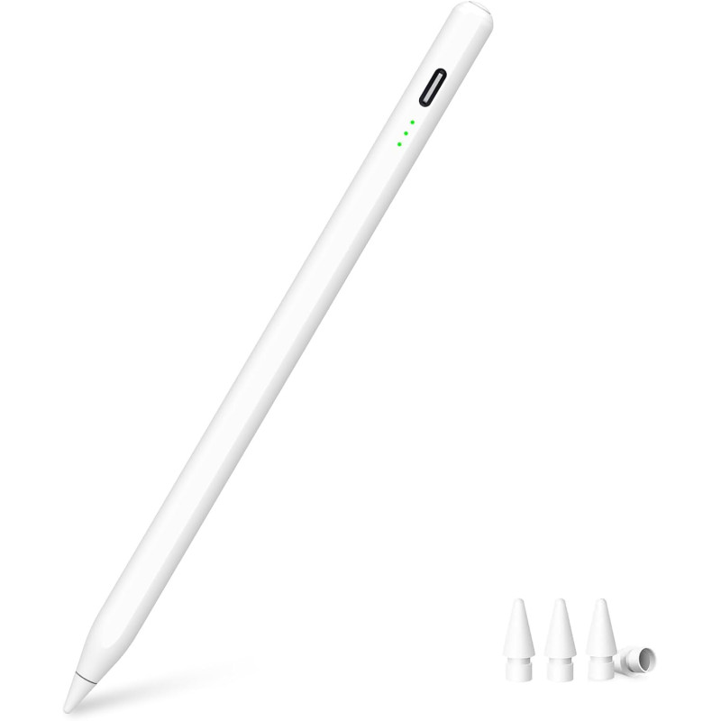 Stylet pour iPad 9e/10e Génération, Charge Rapide en 13 Minutes, Pencil pour Apple iPad (2018-2025) 10/9/8/7/6e Génération, iPad