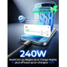 LISEN 240W Cable USB C Charge Rapide, 2m PD 5A Cable USB C vers USB C Câble Chargeur USBC Nylon Tressé pour iPhone 17 16 Samsung