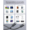 LISEN 240W Cable USB C Charge Rapide, 2m PD 5A Cable USB C vers USB C Câble Chargeur USBC Nylon Tressé pour iPhone 17 16 Samsung