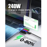 LISEN 240W Cable USB C Charge Rapide, 3m PD 5A Cable USB C vers USB C Câble Chargeur USBC Nylon Tressé pour iPhone 17 16 Samsung